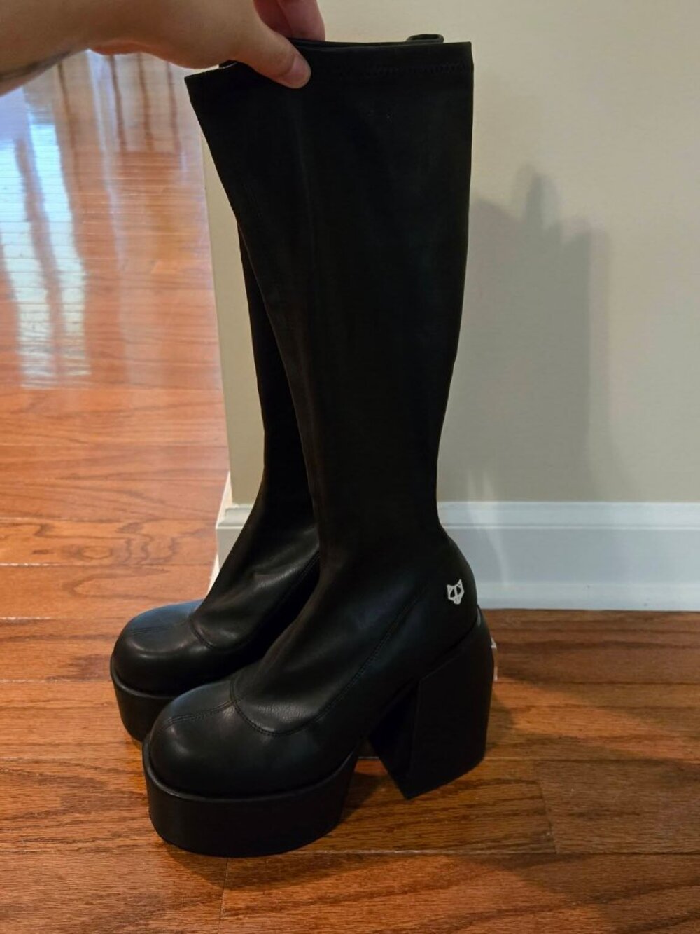 Naked Wolfe Spice Black Stretch Boots Size 7 US
